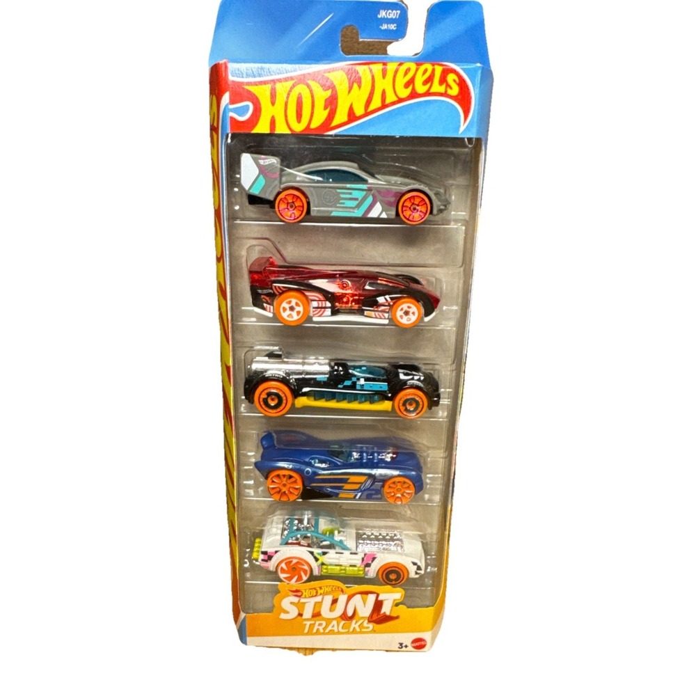 Hot Wheels Stunt Tracks 5-Pack Diecast Cars Set Loop Track Racers New JKG07